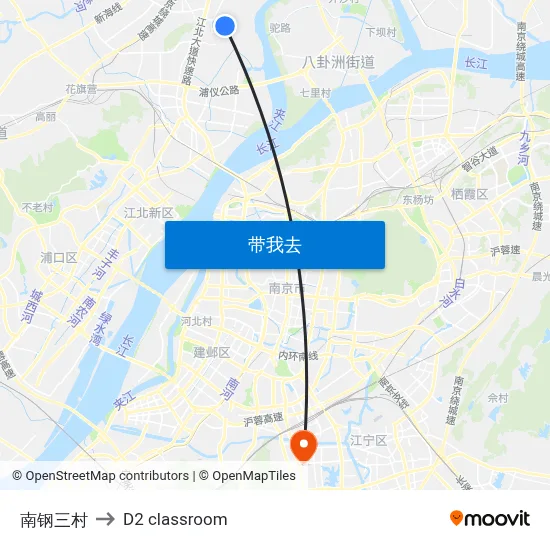 南钢三村 to D2 classroom map