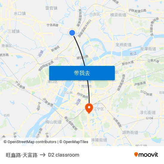 旺鑫路·天富路 to D2 classroom map