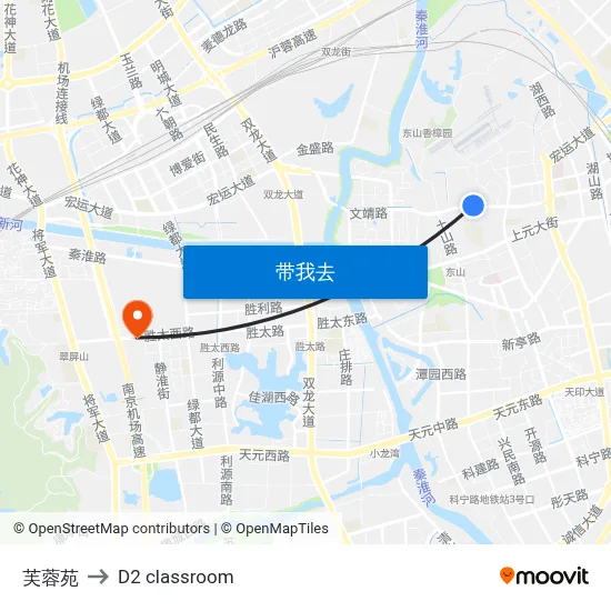 芙蓉苑 to D2 classroom map