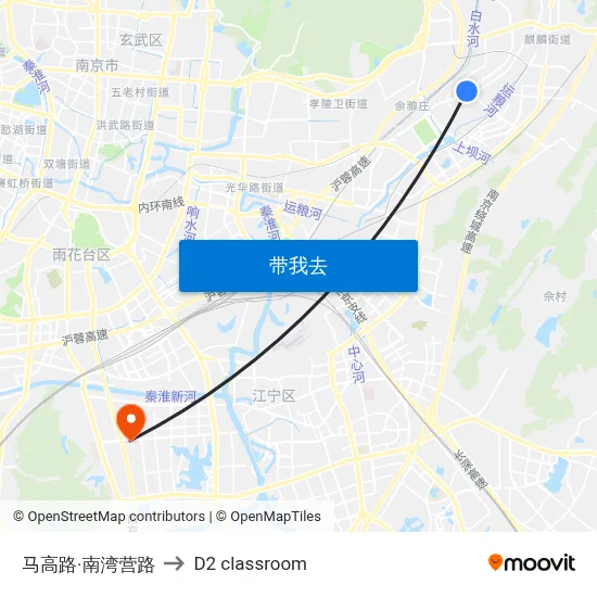 马高路·南湾营路 to D2 classroom map