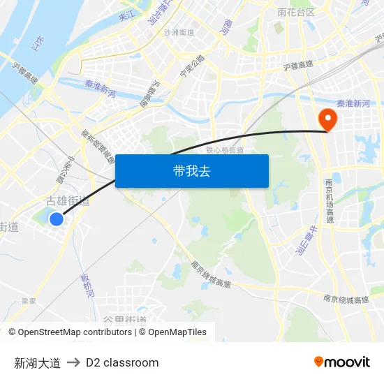 新湖大道 to D2 classroom map