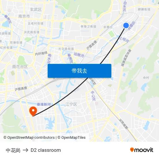 中花岗 to D2 classroom map
