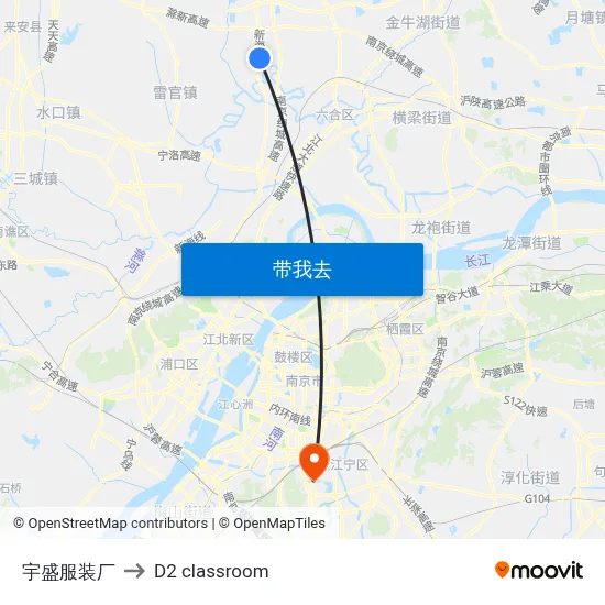 宇盛服装厂 to D2 classroom map