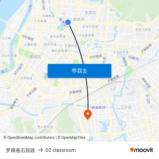 罗廊巷石鼓路 to D2 classroom map