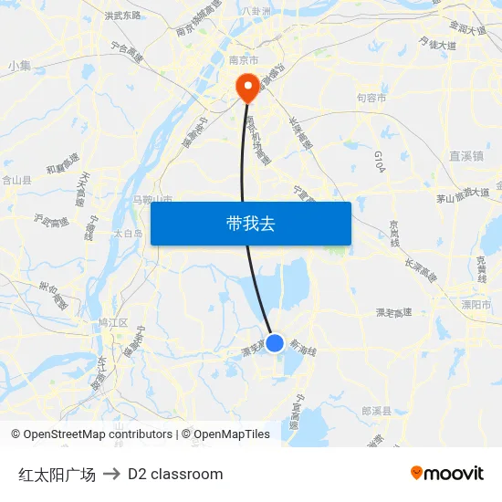 红太阳广场 to D2 classroom map