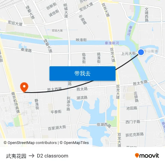 武夷花园 to D2 classroom map