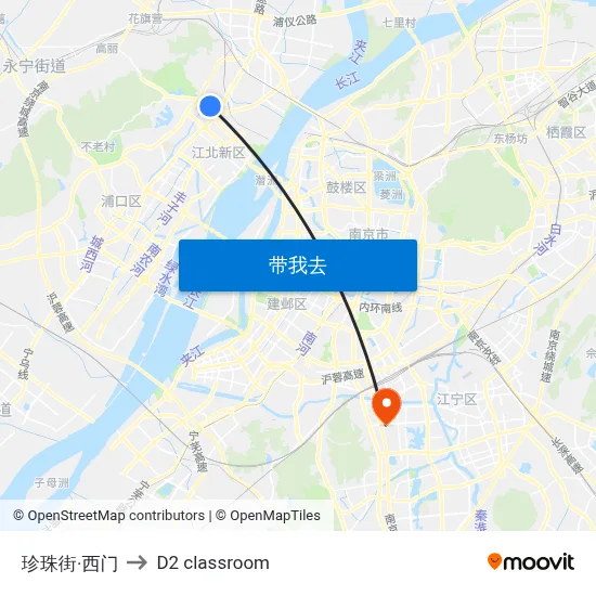 珍珠街·西门 to D2 classroom map