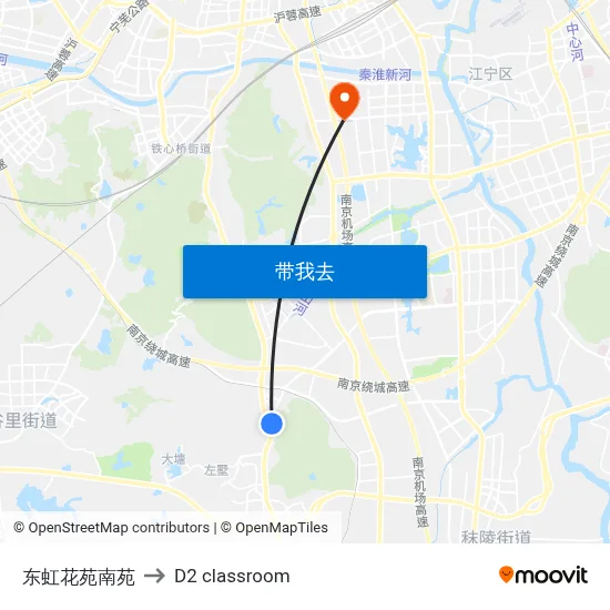 东虹花苑南苑 to D2 classroom map