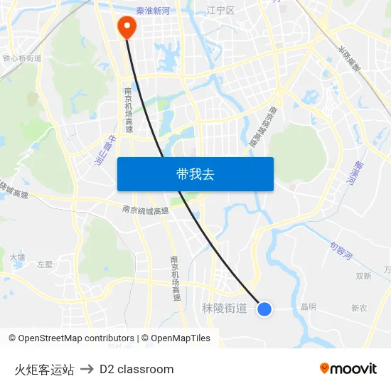 火炬客运站 to D2 classroom map