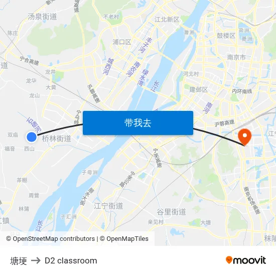 塘埂 to D2 classroom map