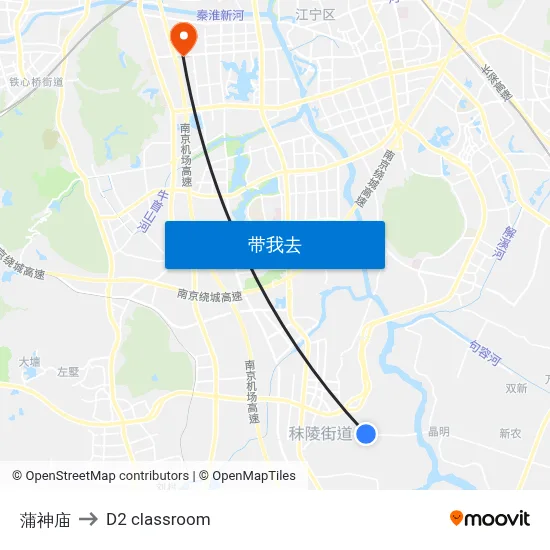蒲神庙 to D2 classroom map