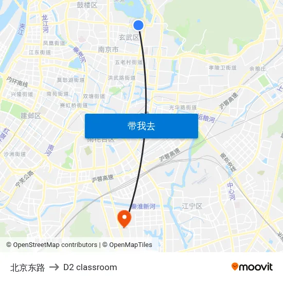 北京东路 to D2 classroom map