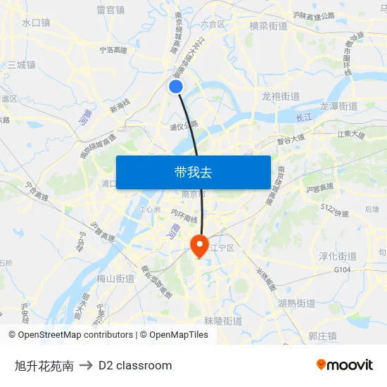 旭升花苑南 to D2 classroom map
