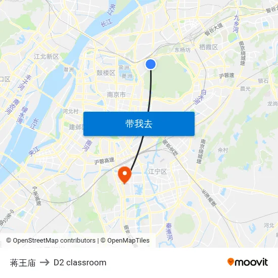蒋王庙 to D2 classroom map