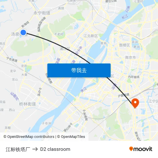 江标铁塔厂 to D2 classroom map