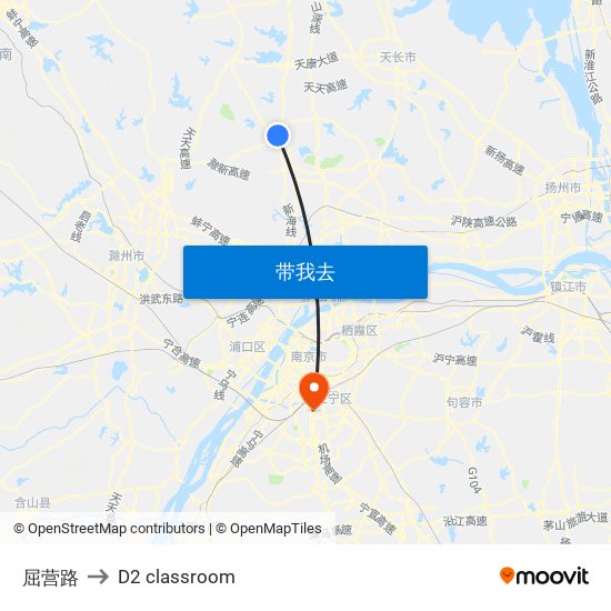 屈营路 to D2 classroom map