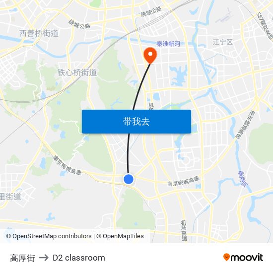 高厚街 to D2 classroom map