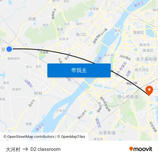 大河村 to D2 classroom map
