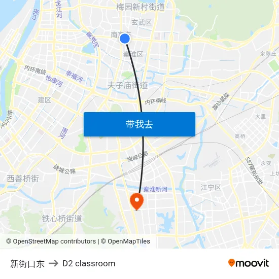 新街口东 to D2 classroom map