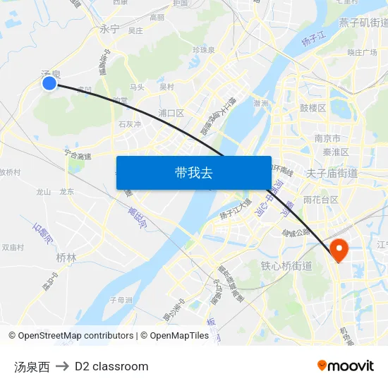 汤泉西 to D2 classroom map