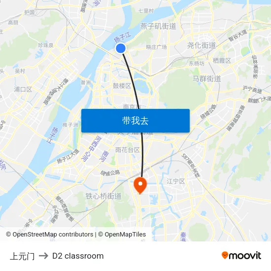 上元门 to D2 classroom map