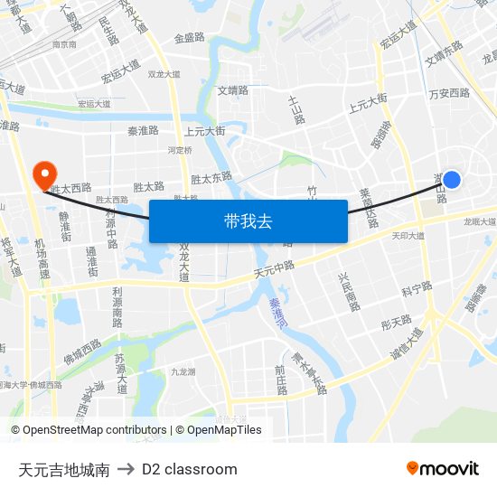 天元吉地城南 to D2 classroom map