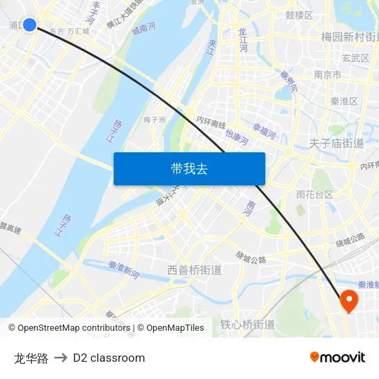 龙华路 to D2 classroom map