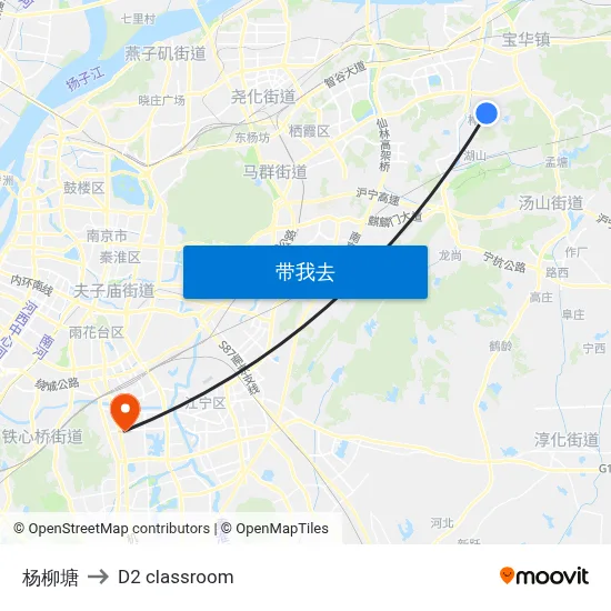 杨柳塘 to D2 classroom map