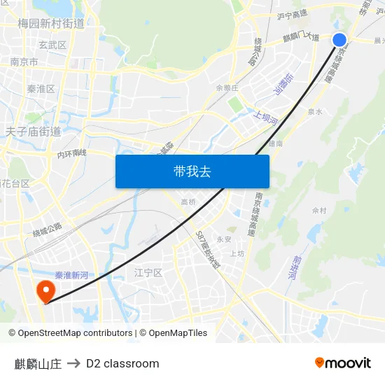 麒麟山庄 to D2 classroom map