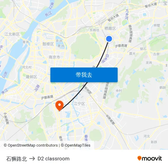 石狮路北 to D2 classroom map