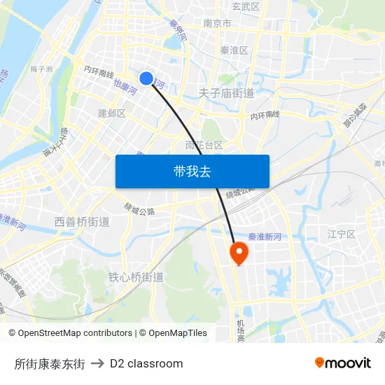 所街康泰东街 to D2 classroom map