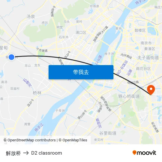 解放桥 to D2 classroom map