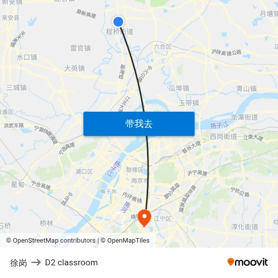 徐岗 to D2 classroom map
