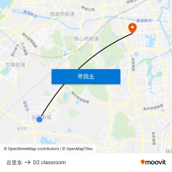 谷里东 to D2 classroom map