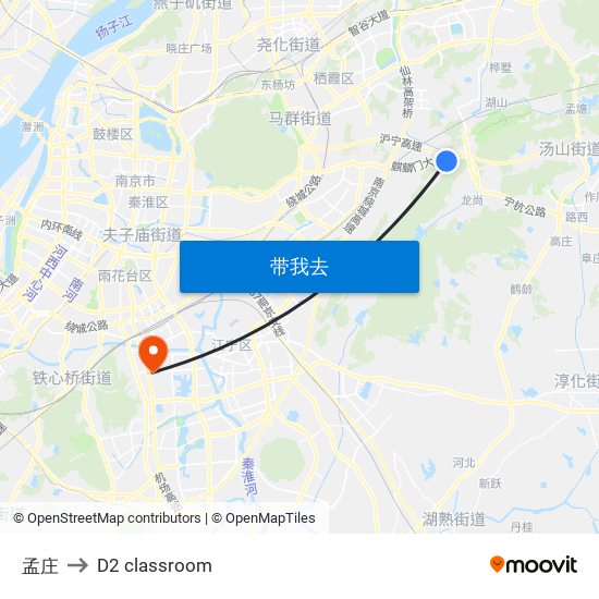 孟庄 to D2 classroom map