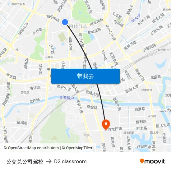 公交总公司驾校 to D2 classroom map