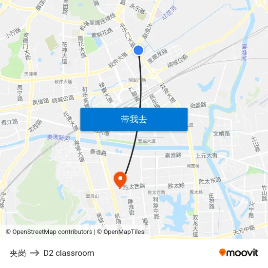 夹岗 to D2 classroom map
