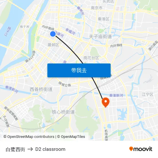 白鹭西街 to D2 classroom map