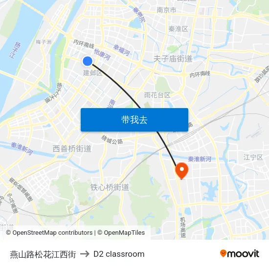 燕山路松花江西街 to D2 classroom map