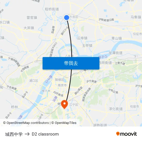 城西中学 to D2 classroom map