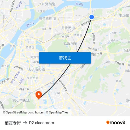 栖霞老街 to D2 classroom map