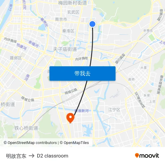 明故宫东 to D2 classroom map