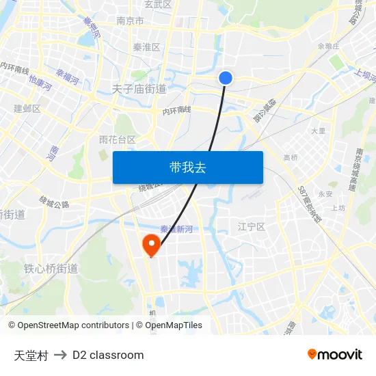 天堂村 to D2 classroom map