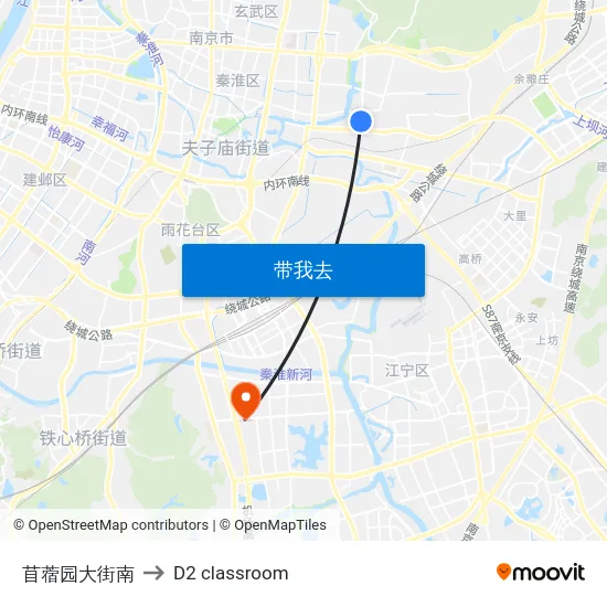 苜蓿园大街南 to D2 classroom map