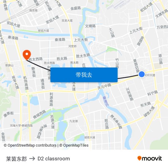 莱茵东郡 to D2 classroom map