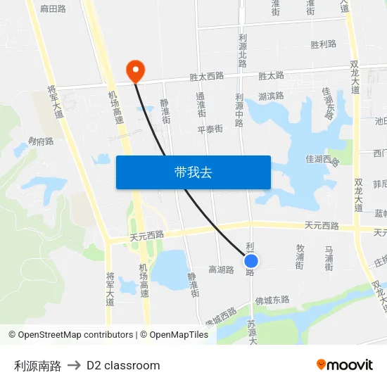 利源南路 to D2 classroom map