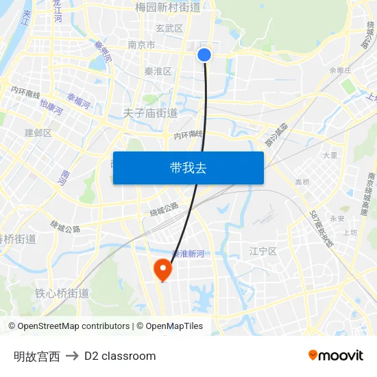 明故宫西 to D2 classroom map