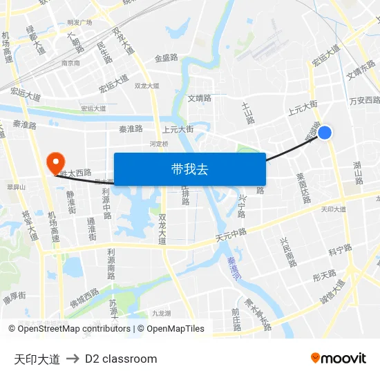 天印大道 to D2 classroom map