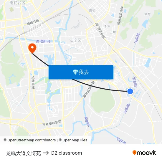 龙眠大道文博苑 to D2 classroom map