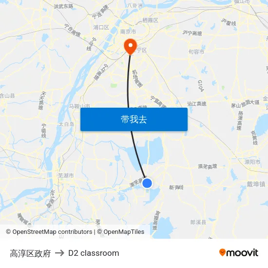 高淳区政府 to D2 classroom map